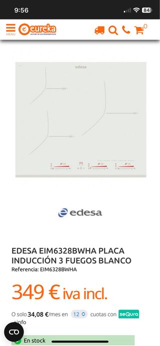 Placa Inducción EDESA EIM6328BWH