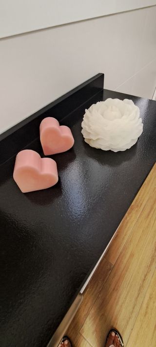 2 Velas corazón rosa - Decorativas