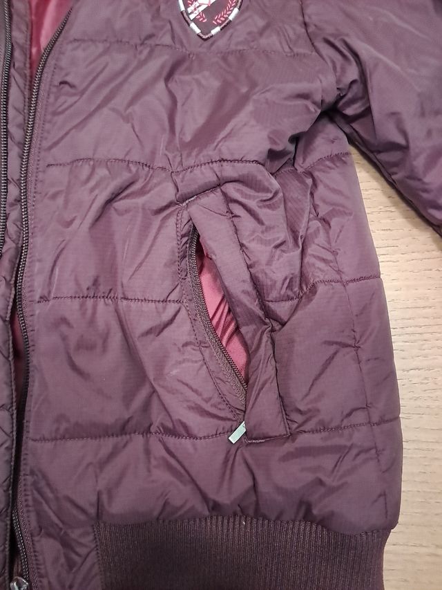 Cazadora niña  8 años granate tipo bomber invierno