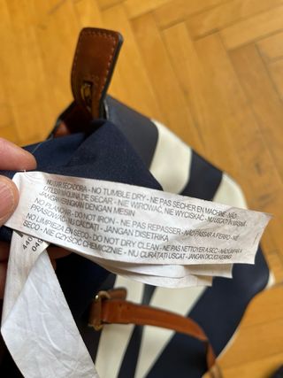 Borsa a righe Stradivarius blu e bianca