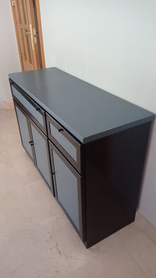 Mueble almacenaje negro y gris