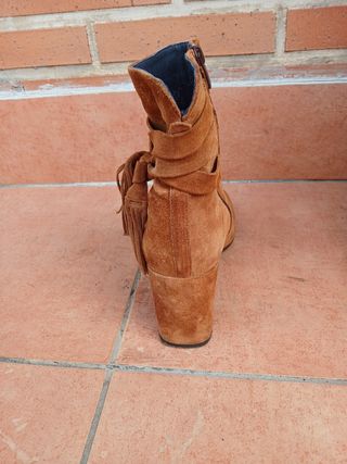Botines ante marrón mujer -talla 38
