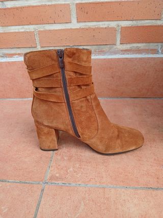 Botines ante marrón mujer -talla 38