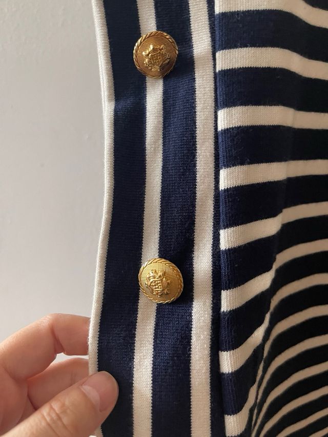 Camiseta Zara rayas azul-blanco