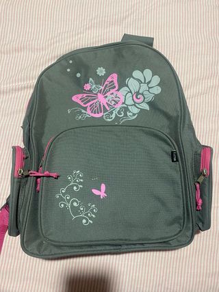 Mochila gris niña - Mariposas