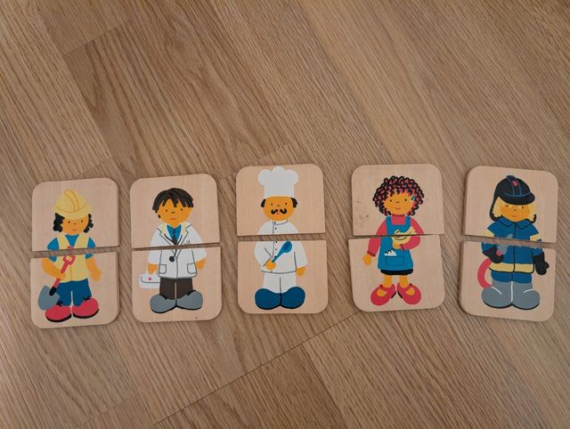Juguete Puzzle profesiones madera niños 1 año