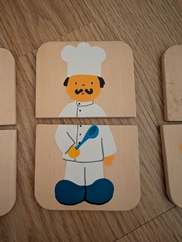 Juguete Puzzle profesiones madera niños 1 año