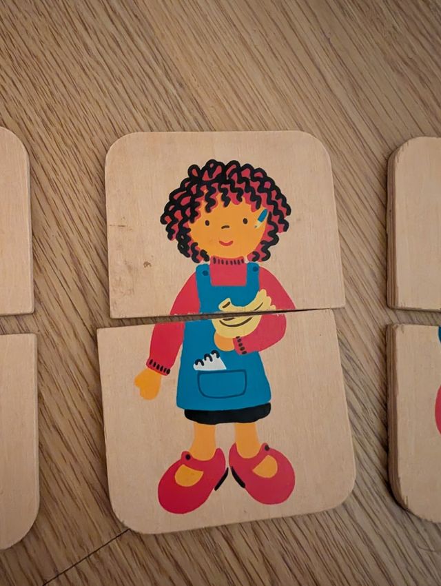 Juguete Puzzle profesiones madera niños 1 año