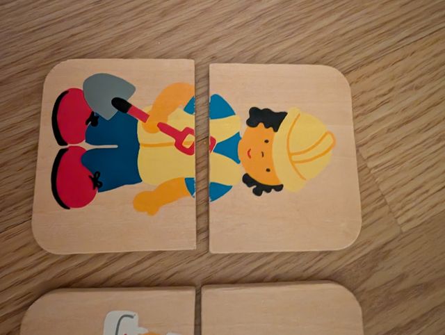 Juguete Puzzle profesiones madera niños 1 año