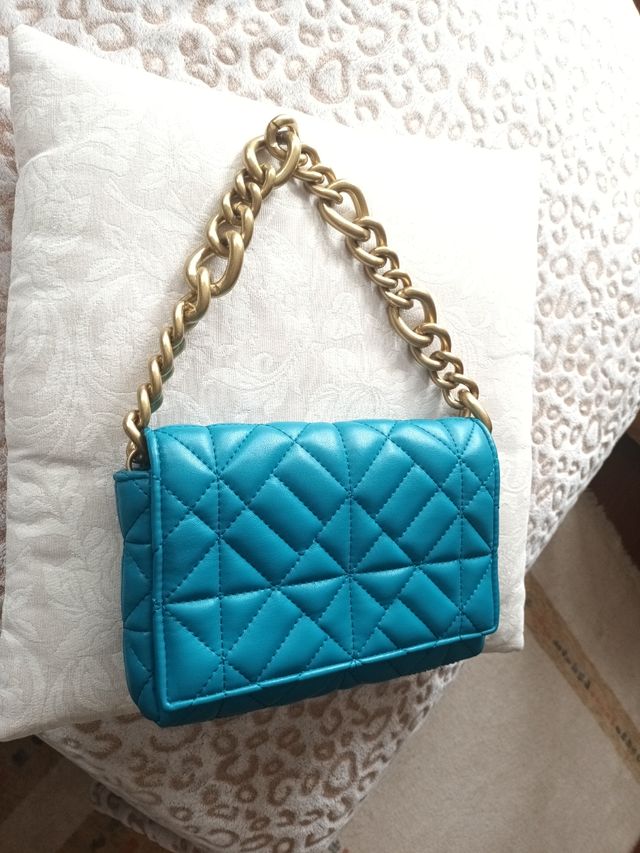 Bolso Zara - Bolso bandolera turquesa