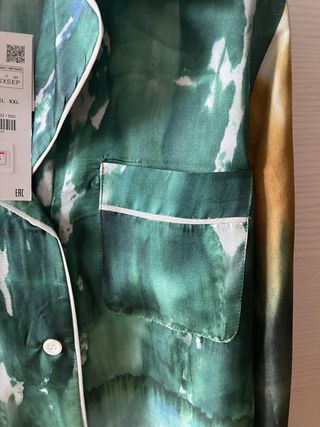 Camisa pijamera Zara seda XS multicolor
