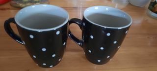 2 Tazze mug - Porcellana, bianche e nere