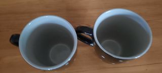 2 Tazze mug - Porcellana, bianche e nere