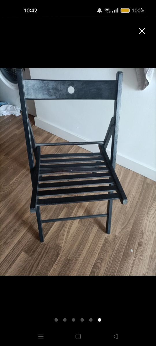 Silla plegable Ikea negra x4