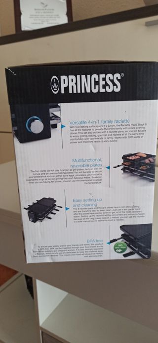 Raclette Princess Plano Black 8 - 4 en 1