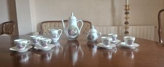 Juego café porcelana blanco