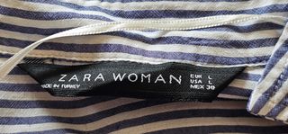 Camicia a righe blu e bianca