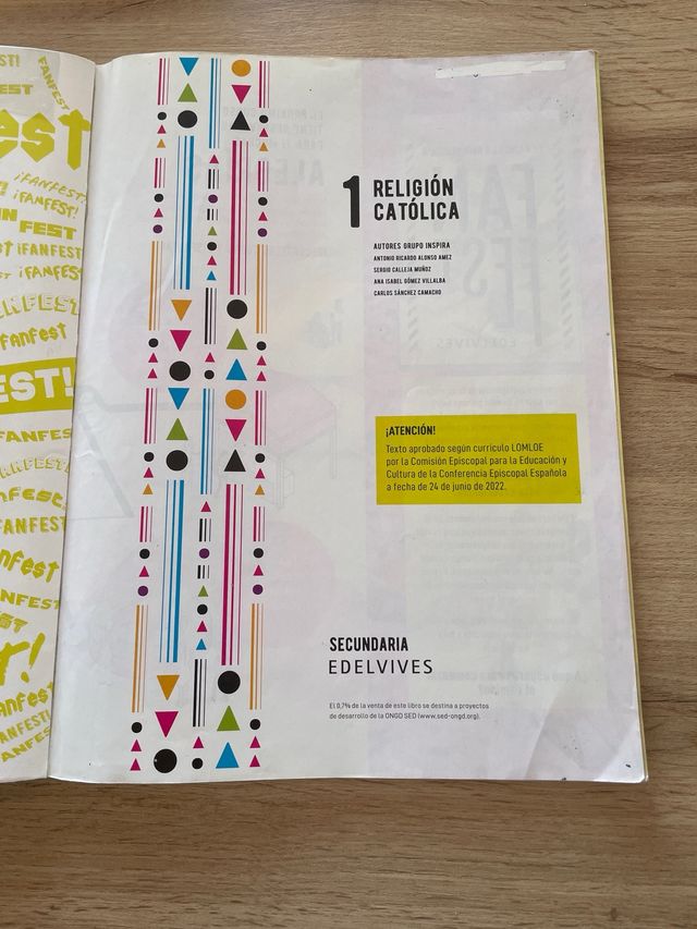 libro religión 1º ESO Somos inspiración