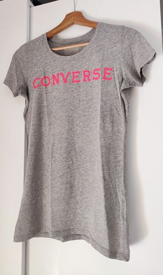 Camiseta Converse gris-rosa