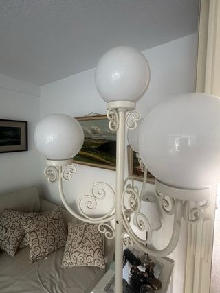 Farola 5 luces blanca - Estilo vintage