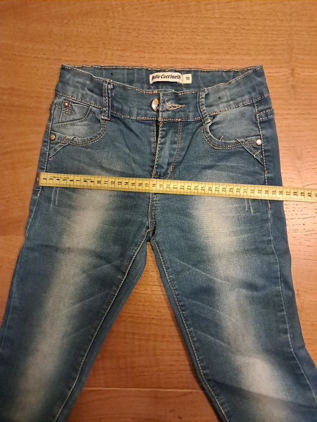 Vaqueros largos niña 8-9 años con abalorios