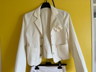 Completo giacca e gonna bianco panna