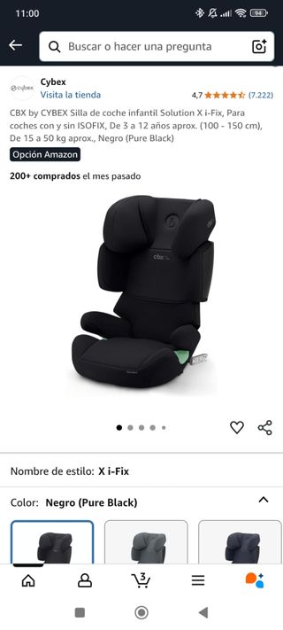 Silla coche Cybex 2-3 isofix