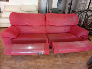 Sofá relax rojo 2 plazas