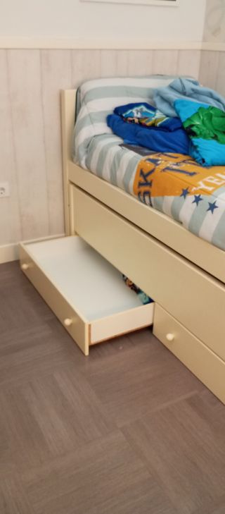 Cama nido infantil beige 190x90