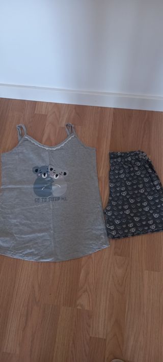 Pijama corto gris 