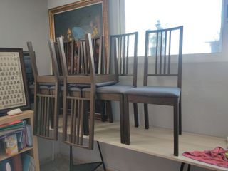 6 Sillas comedor madera marrón