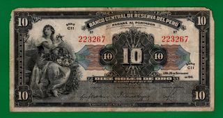 Billete 10 Soles Oro Perú 1941 - VC