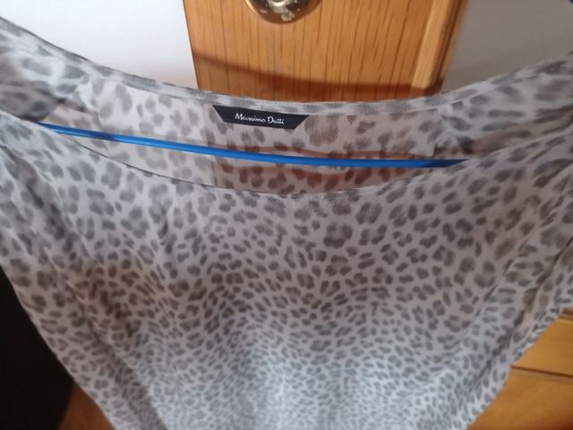 Blusa leopardo beige-gris Massimo Dutti