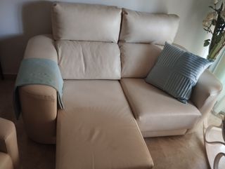 Sofá Natuzzi 2 plazas piel beige