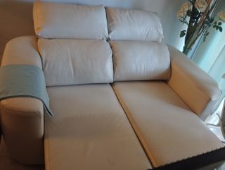 Sofá Natuzzi 2 plazas piel beige
