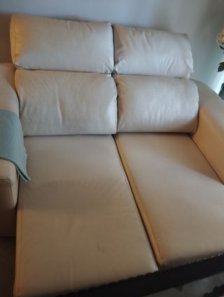 Sofá Natuzzi 2 plazas piel beige