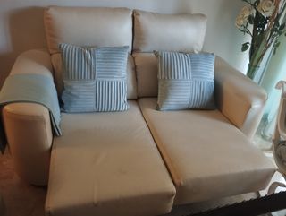 Sofá Natuzzi 2 plazas piel beige