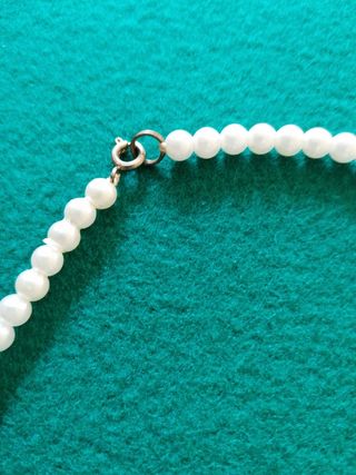 Collar 3 hileras perlas blanco