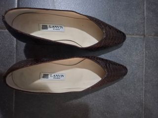 Zapatos franceses, de tacón, marca Lanvin Marrón