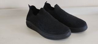 Scarpe donna nere con strass