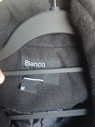 Abrigo paño Blanco negro M
