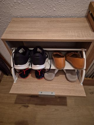 Zapatero 2 cajones madera