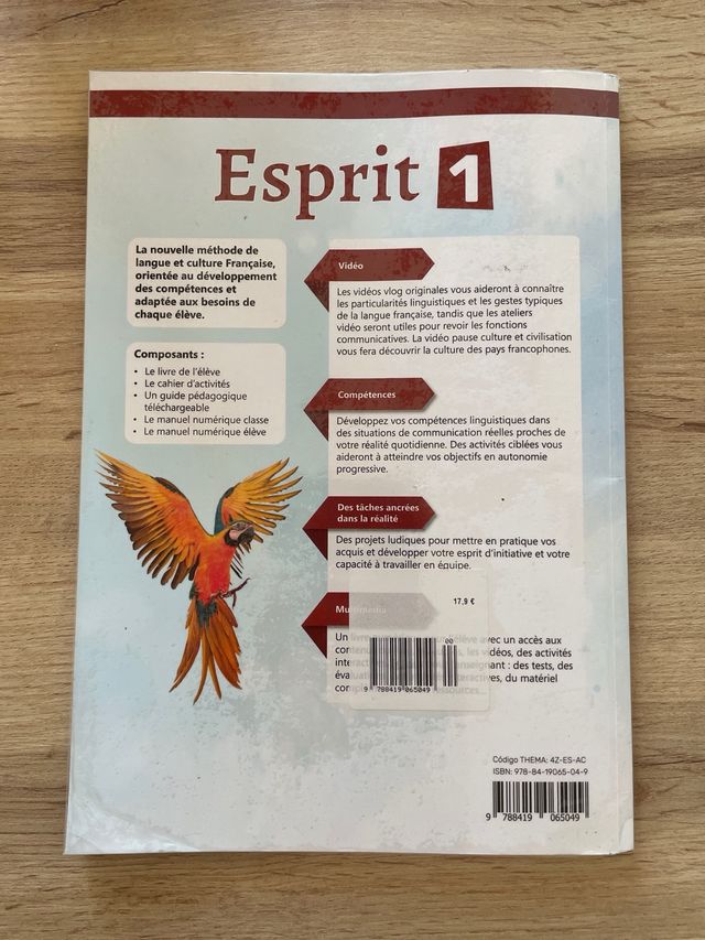 Libro francés 1ºESO. Esprit 1. Ejercicios