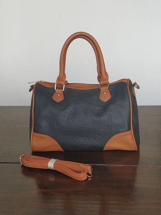 Bolso mediano negro y marrón - Piel sintética
