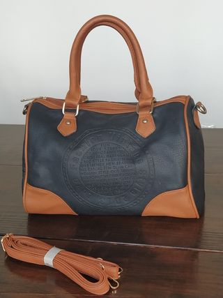 Bolso mediano negro y marrón - Piel sintética