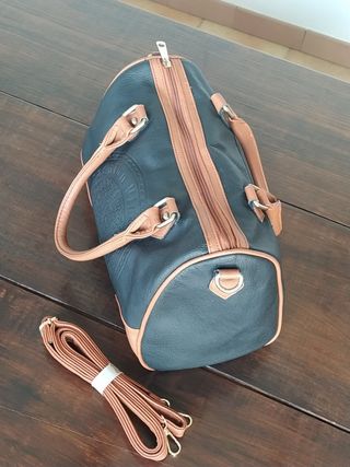Bolso mediano negro y marrón - Piel sintética