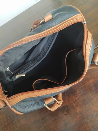 Bolso mediano negro y marrón - Piel sintética