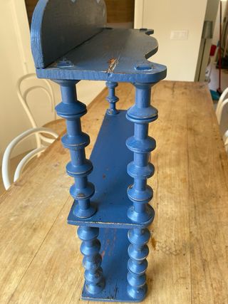 Estantería vintage azul de madera