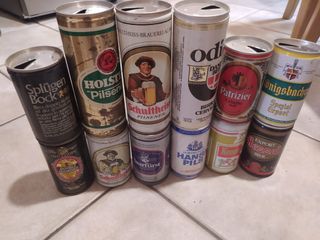 Collezione 12 Lattine vuote di Birra Vintage