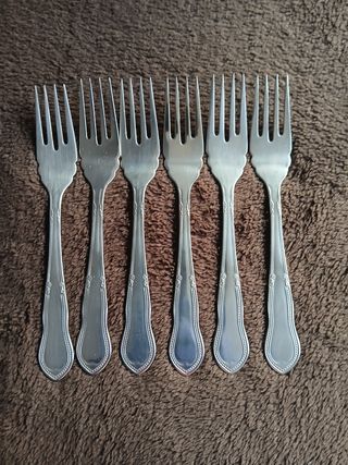 Cubertería vintage: 6 cuchillos + 6 tenedores
